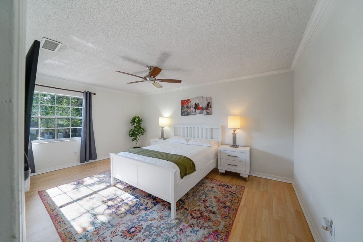 Furnished rental master bedroom